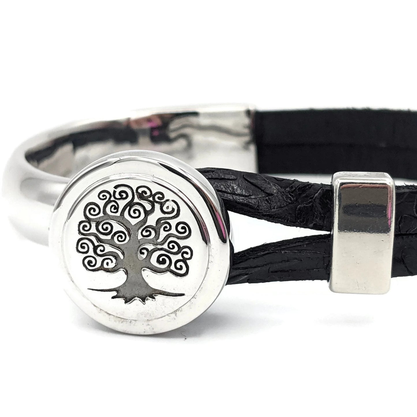 Melanoma/ Skin Cancer Tree Of Life Leather Bracelet