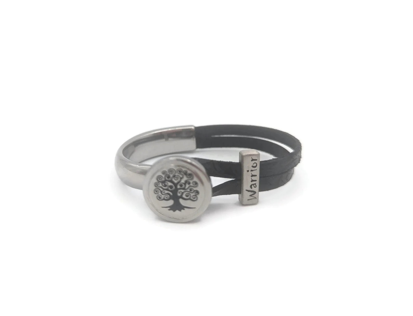 Melanoma/ Skin Cancer Tree Of Life Leather Bracelet