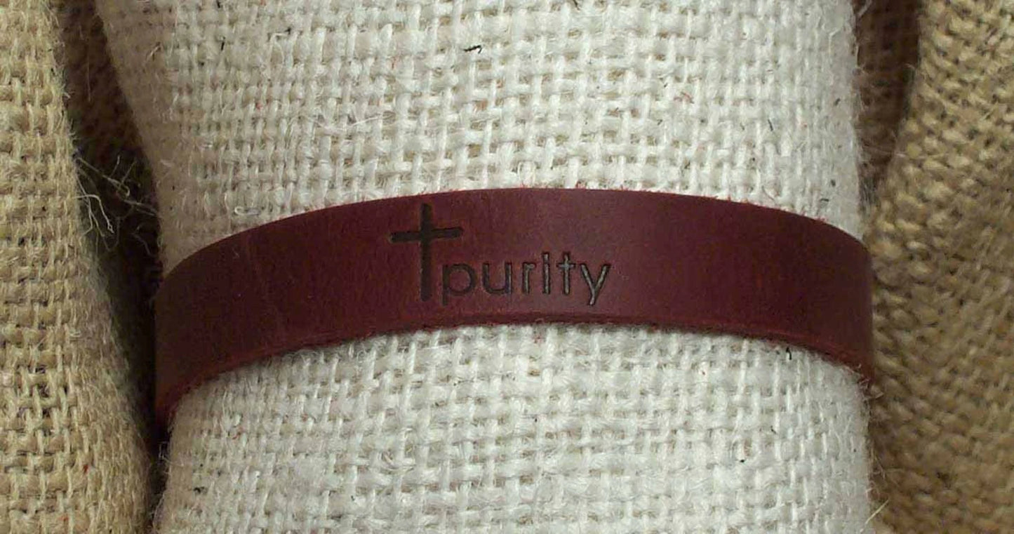 Handmade Leather Purity Bracelet