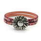 Daisy Leather Bracelet with Magnetic Flower Clasp