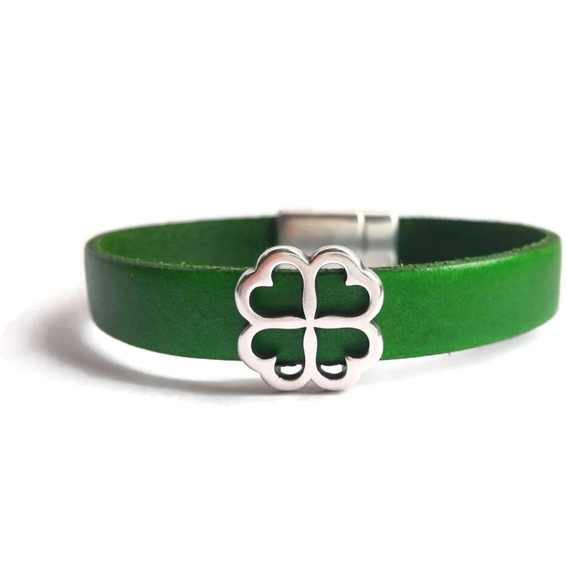 Shamrock Green Leather Bracelet